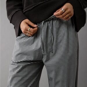 🎁NWT AE Black/white gingham Wide leg Pajama Pants❤️PRICE FIRM❤️